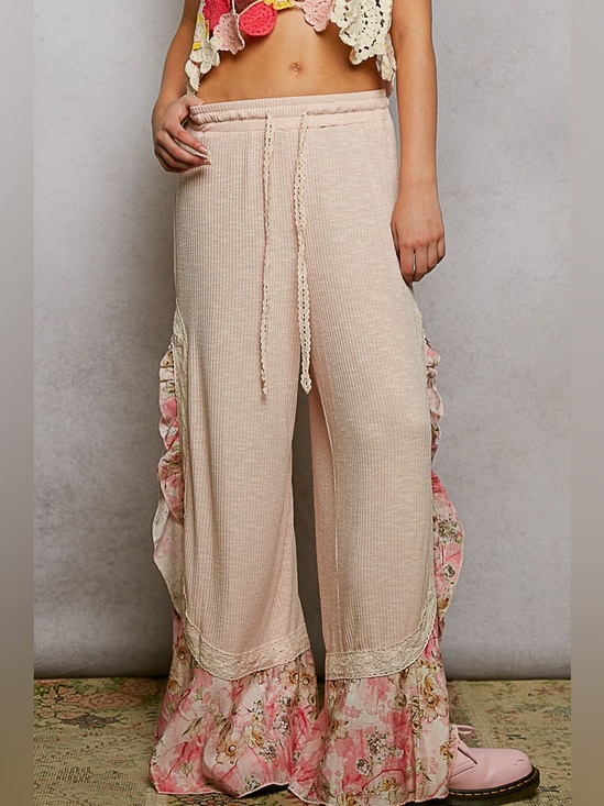POL Pants - POL Home Sweet Harmony Floral Ruffle Pants